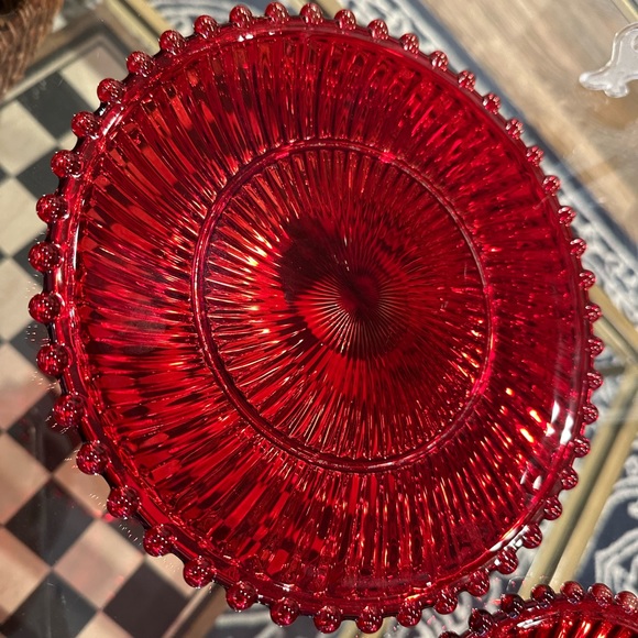 Vintage Red Depression glass plates - Picture 2 of 3